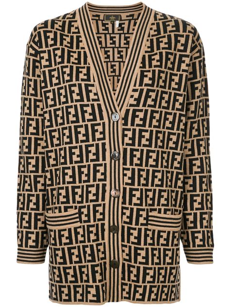 fendi oversized zucca cardigan sweater